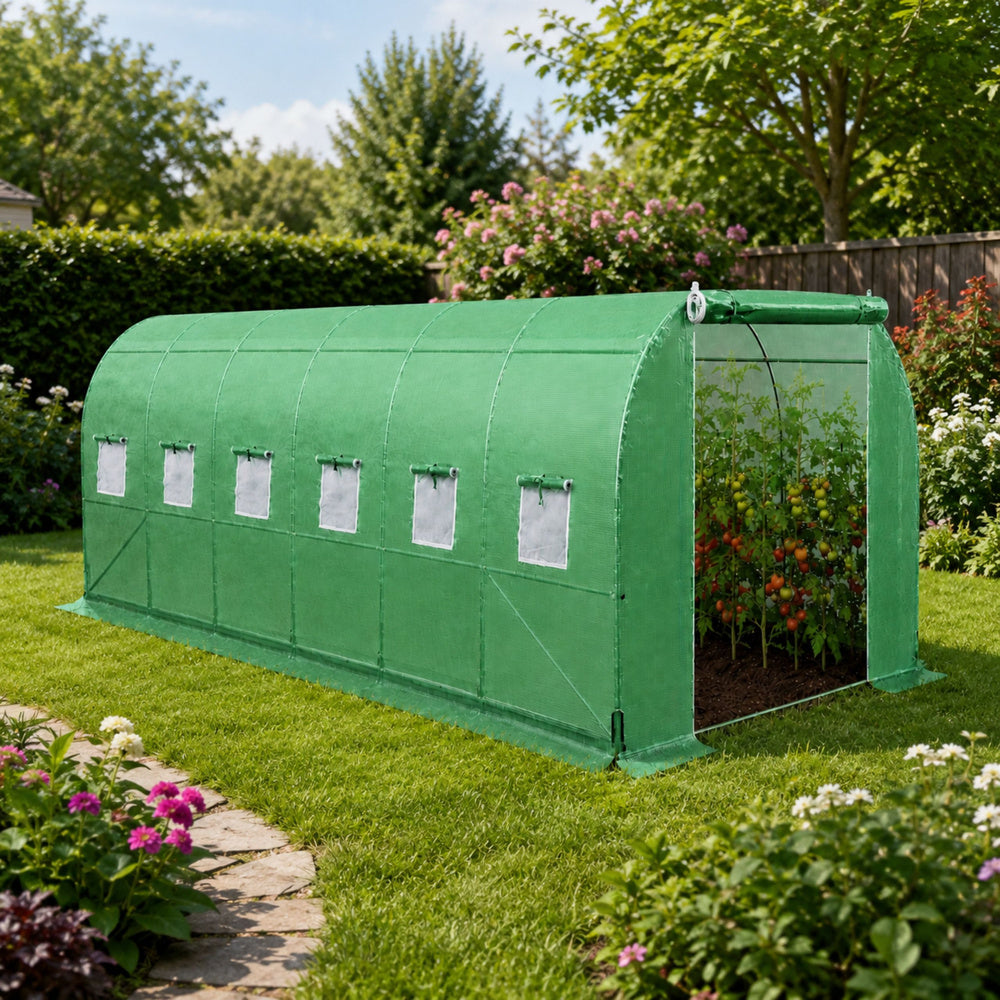 Vrtni staklenik - tunel od folije 6x3x2m 18m²  - UV PREMIUM - zeleni 