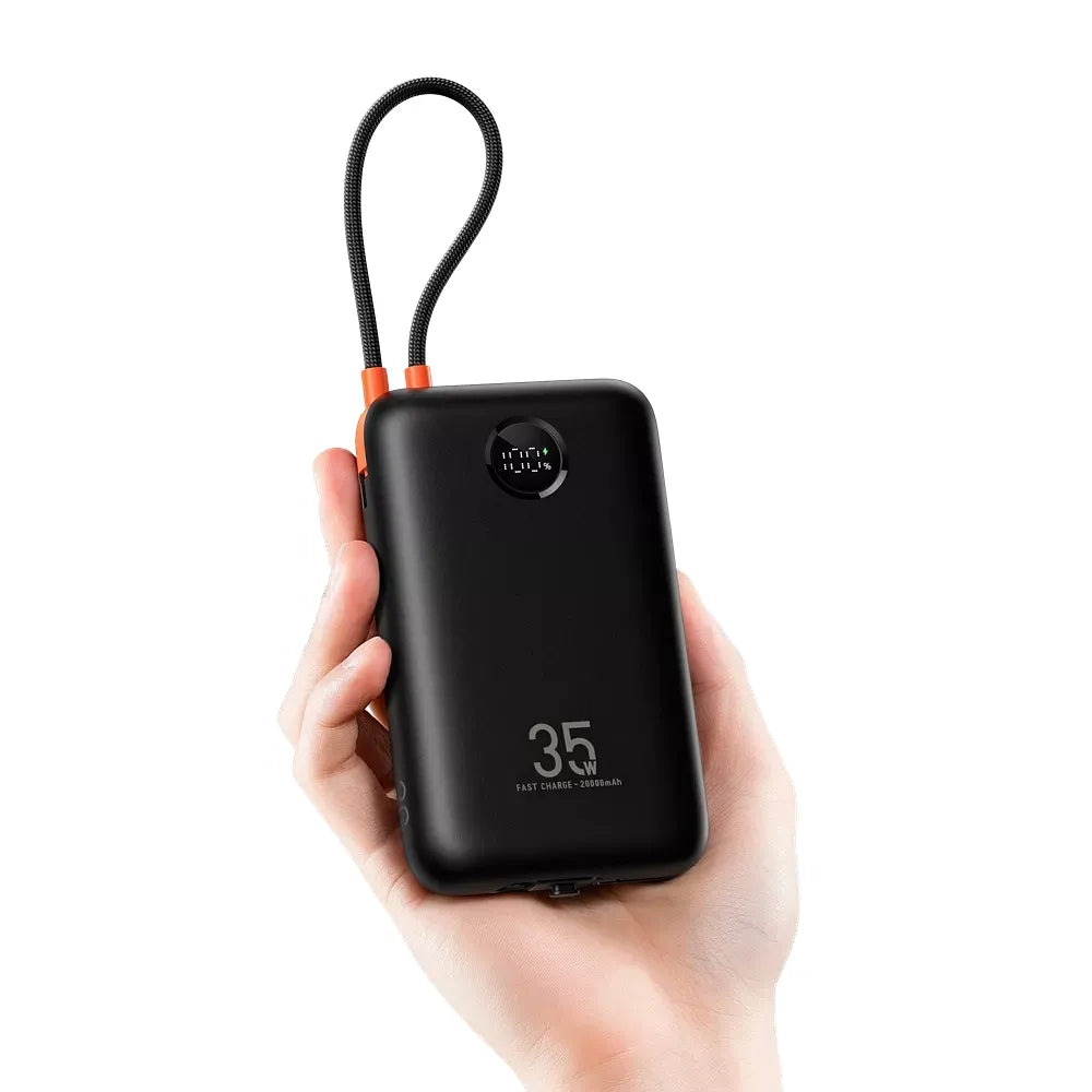 VEGER powerbank 20000 mAh z vgrajenimi kabli Type C / Lightning PD QC3.0 35W K2 (W2068) črn