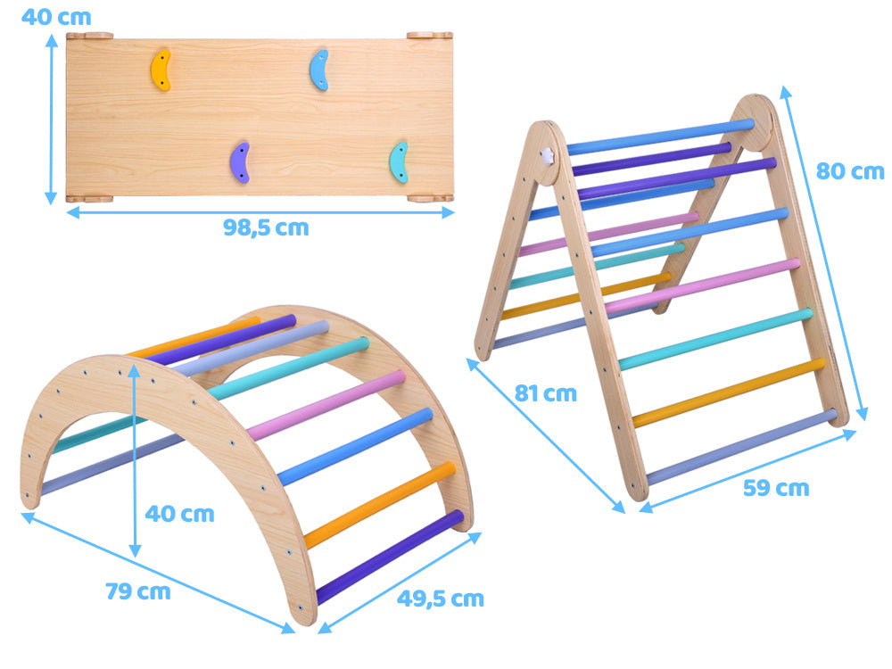 Montessori drvena penjalica igraonica 3u1