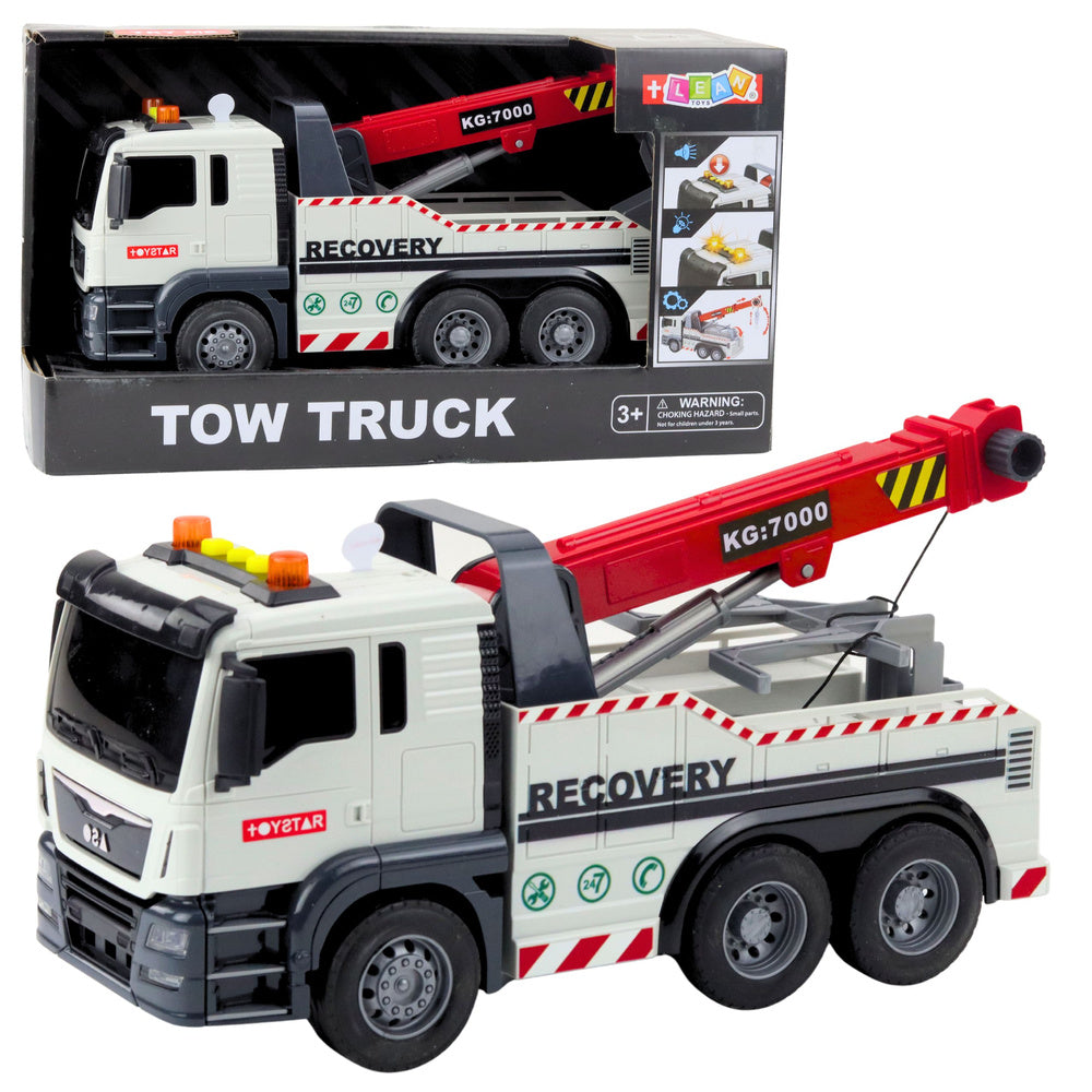 Kamion za igru sa kranom Tow Truck - bijelo/crveni