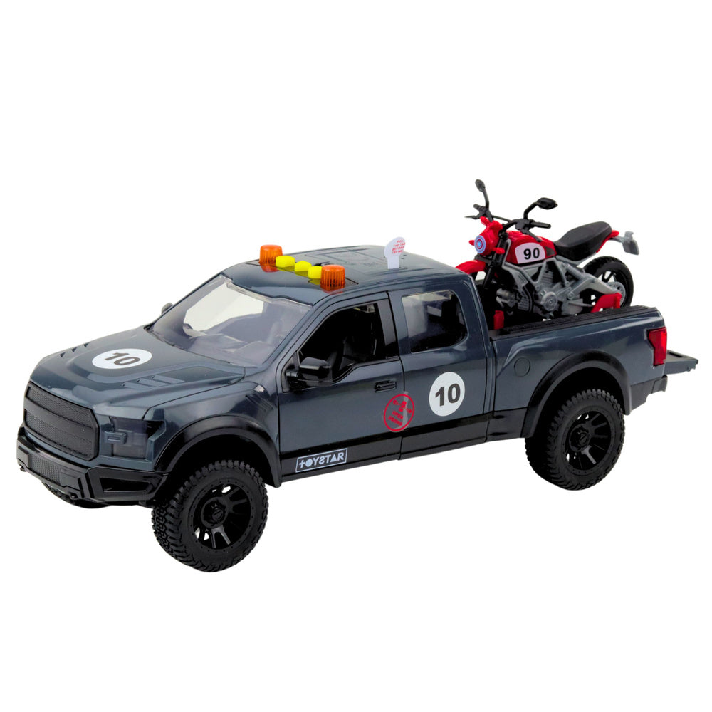 Auto za igru Pickup sa motorom na prtljažniku 1:12 - sivi
