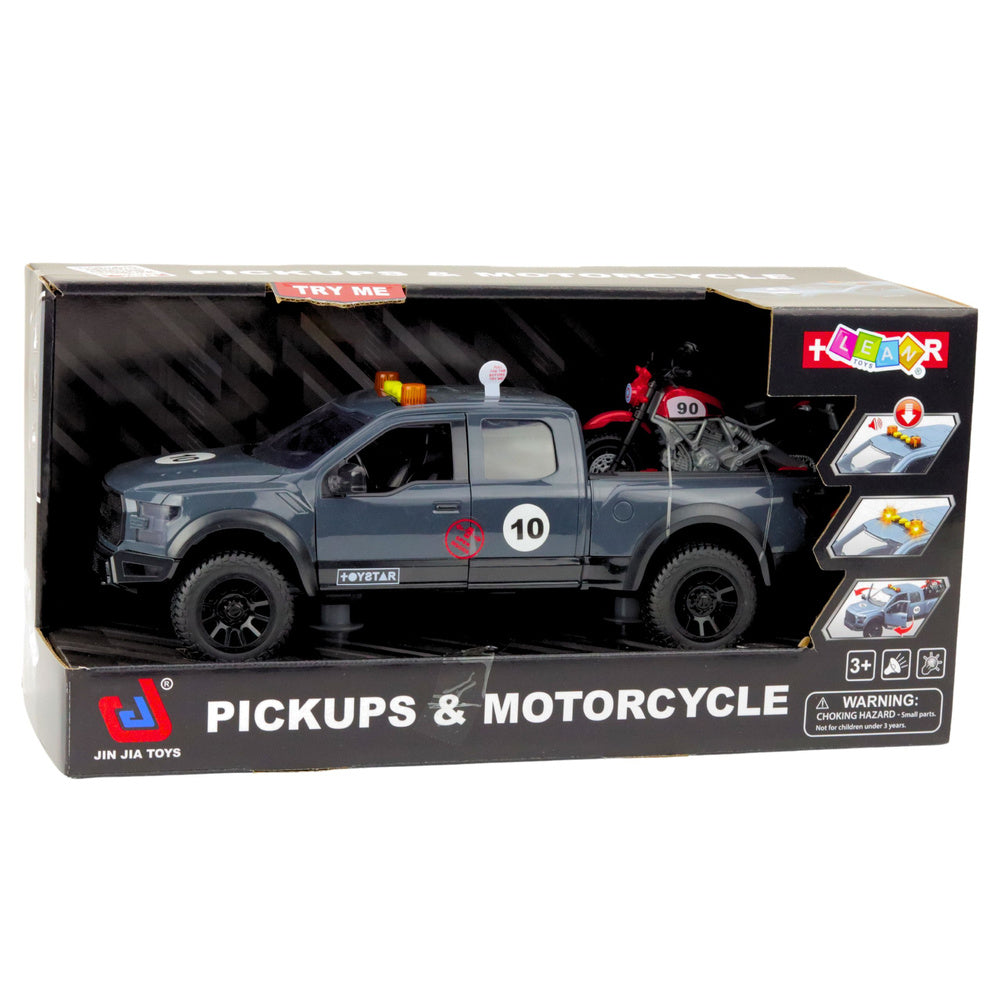 Auto za igru Pickup sa motorom na prtljažniku 1:12 - sivi