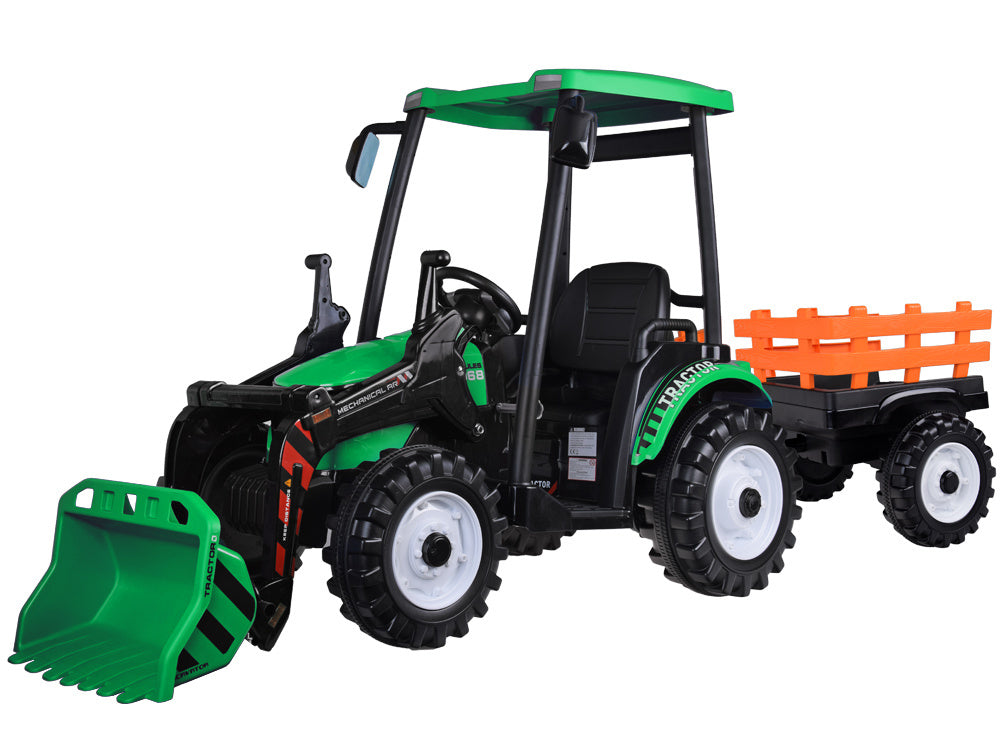 Traktor bager AKU s prikolicom zeleni