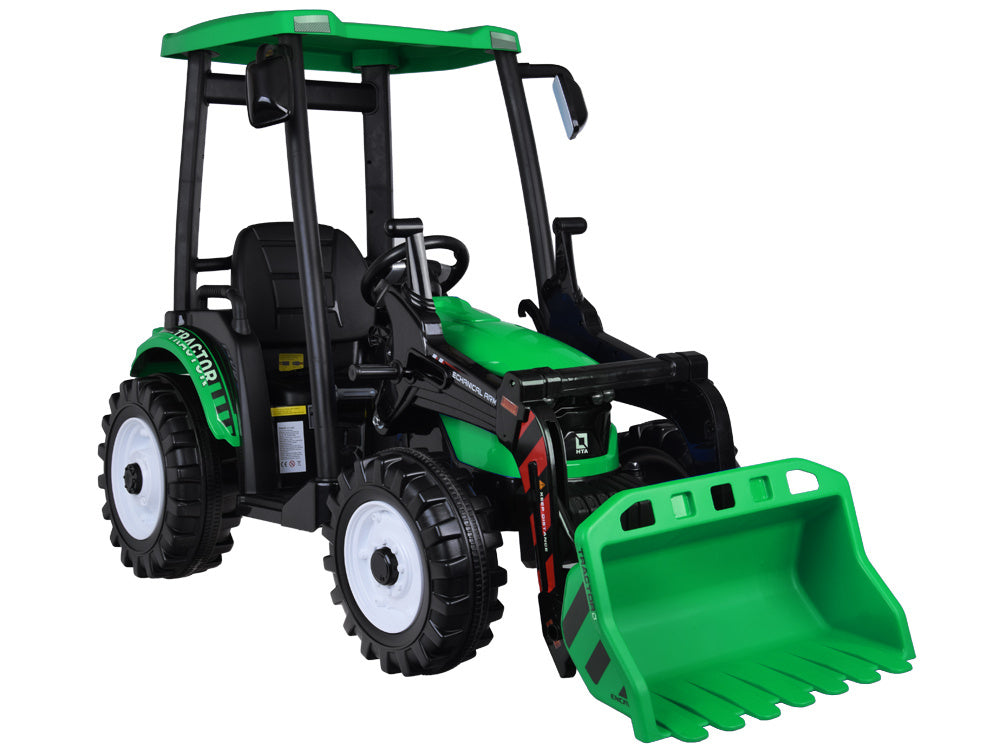 Traktor bager AKU s prikolicom zeleni