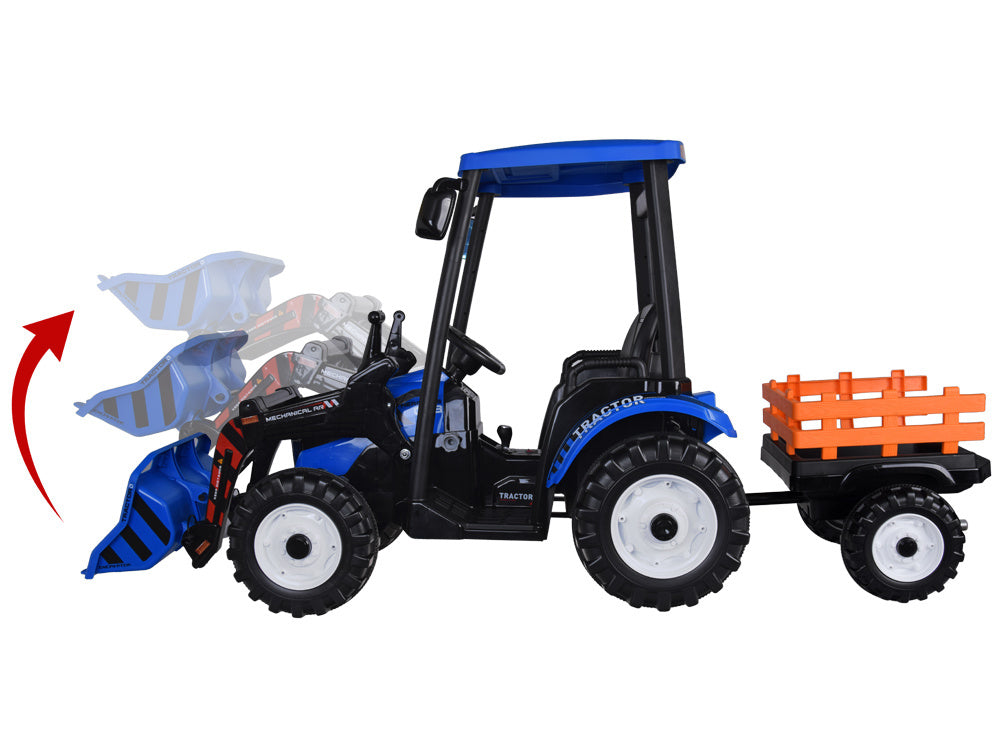 Traktor bager AKU s prikolicom plavi