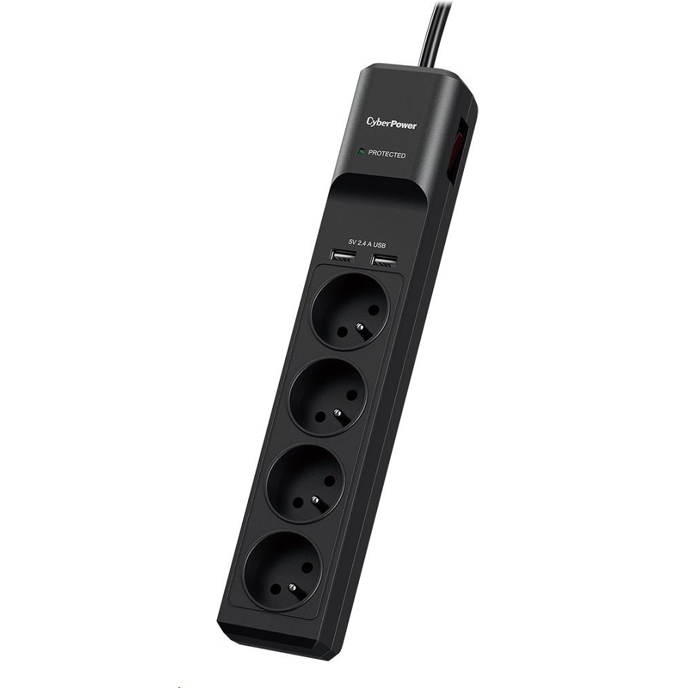 CyberPower Tracer III P0420SUD0-FR zaštita od porasta napona Crno 4 utičnice naizmjenične struje 200 - 250 V 1,8 m