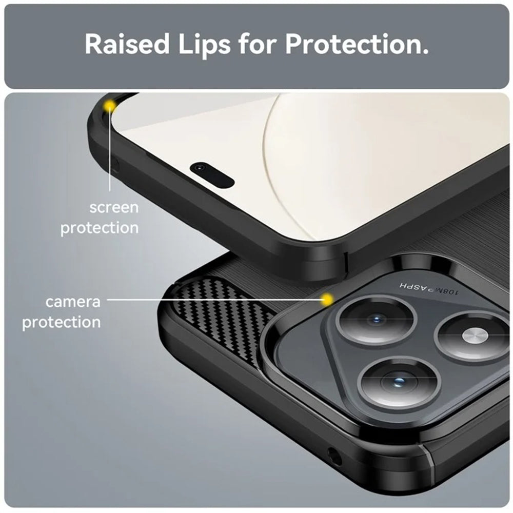 Techsuit Carbon Silicone maska za Honor 400 Lite – crna