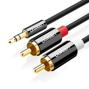 Ugreen 10590 audio kabel 3 m 2 x RCA 3.5mm Crno