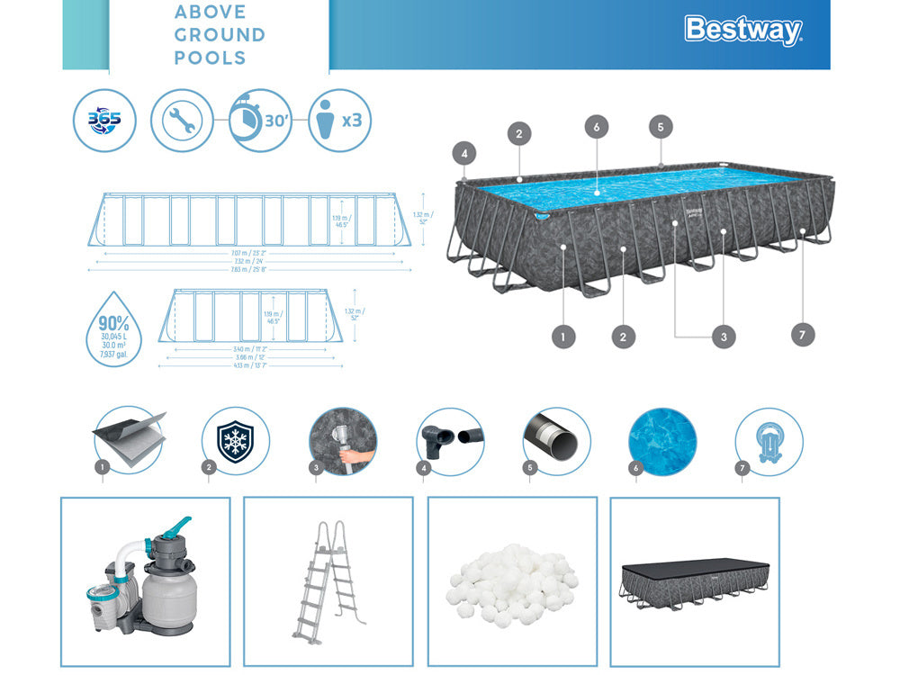 Bestway bazen s okvirom set (732 x 366 cm)