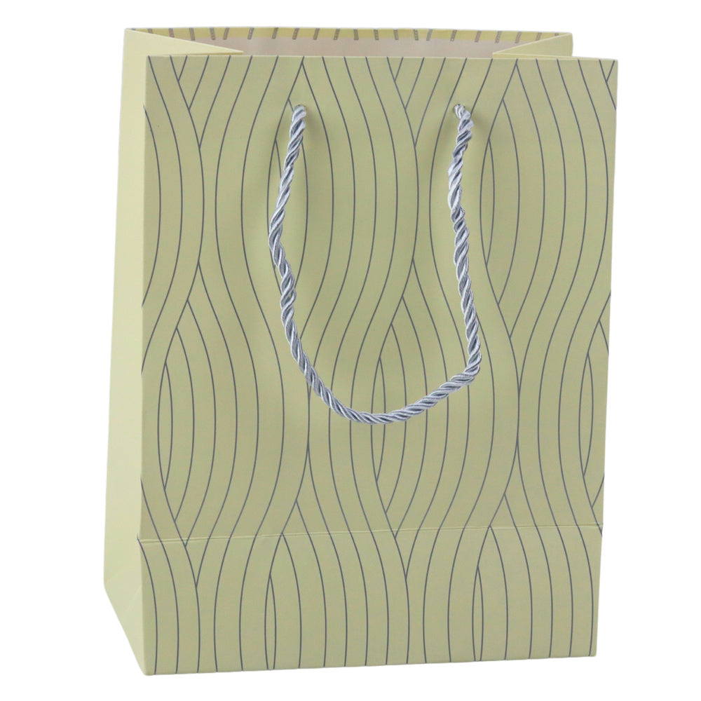 Paper Gift Bag Silver Wavy Lines 23 x 18 x 10.5 cm