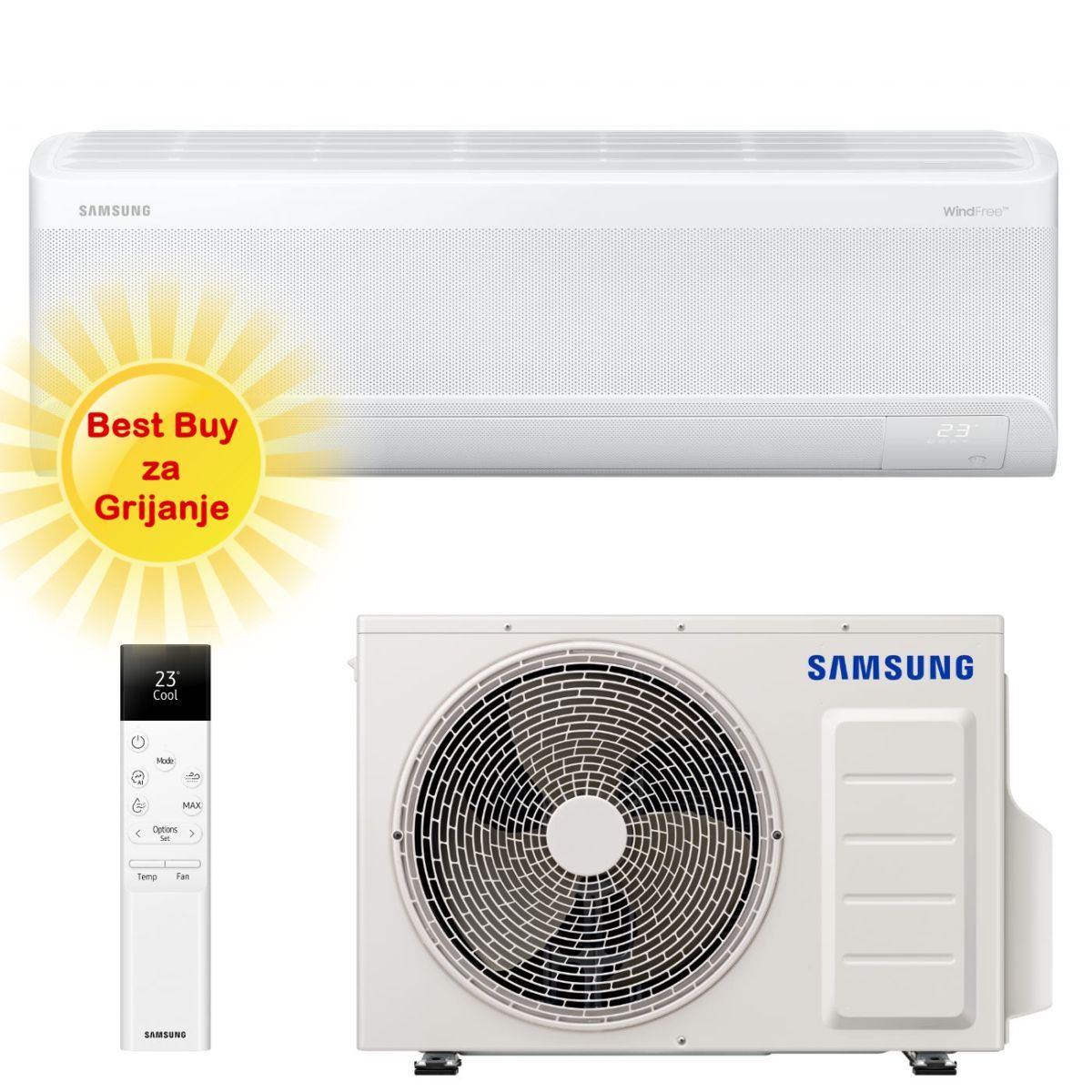 SAMSUNG KLIMA UREĐAJ 2,5kW - AR09CXCAAWKNEU ELITE, za prostor do 25m2, A+++ energetska klasa