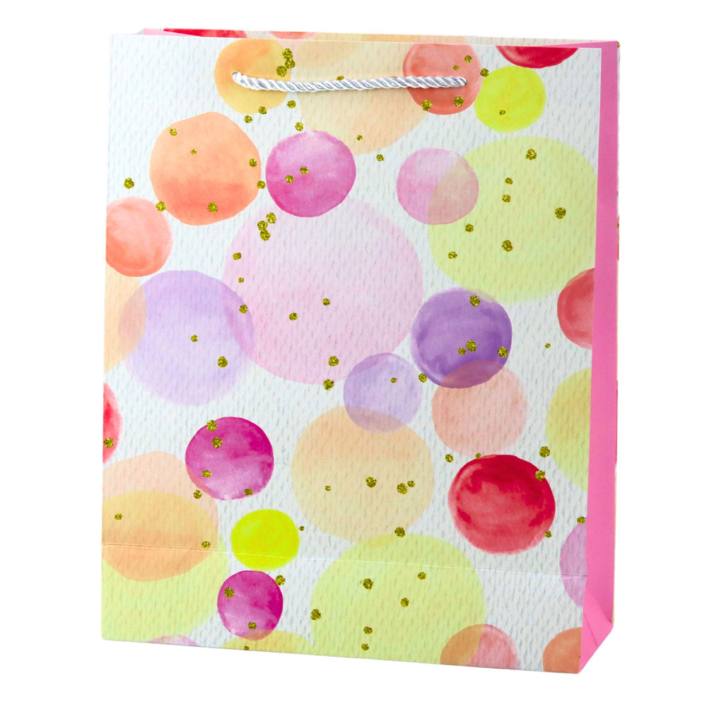 Geschenktüte with Aquarell-Pastell-Punkten, 32 × 26 × 10 cm