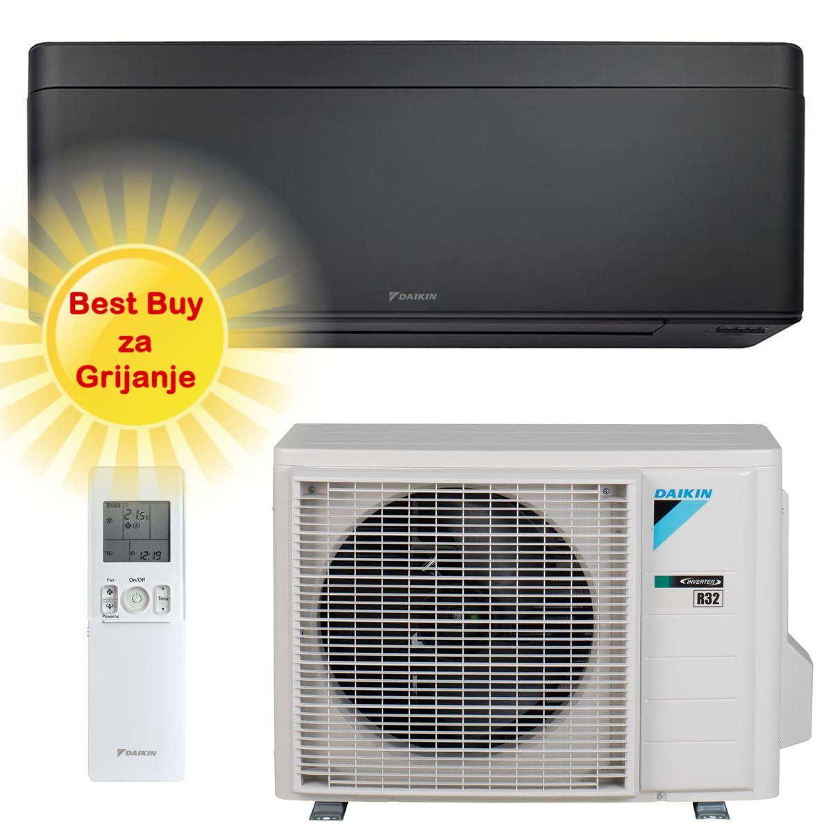 DAIKIN KLIMA UREĐAJ 2,5kW FTXA25CB/RXA25A - Stilish, za prostor do 25m2, A+++, R-32