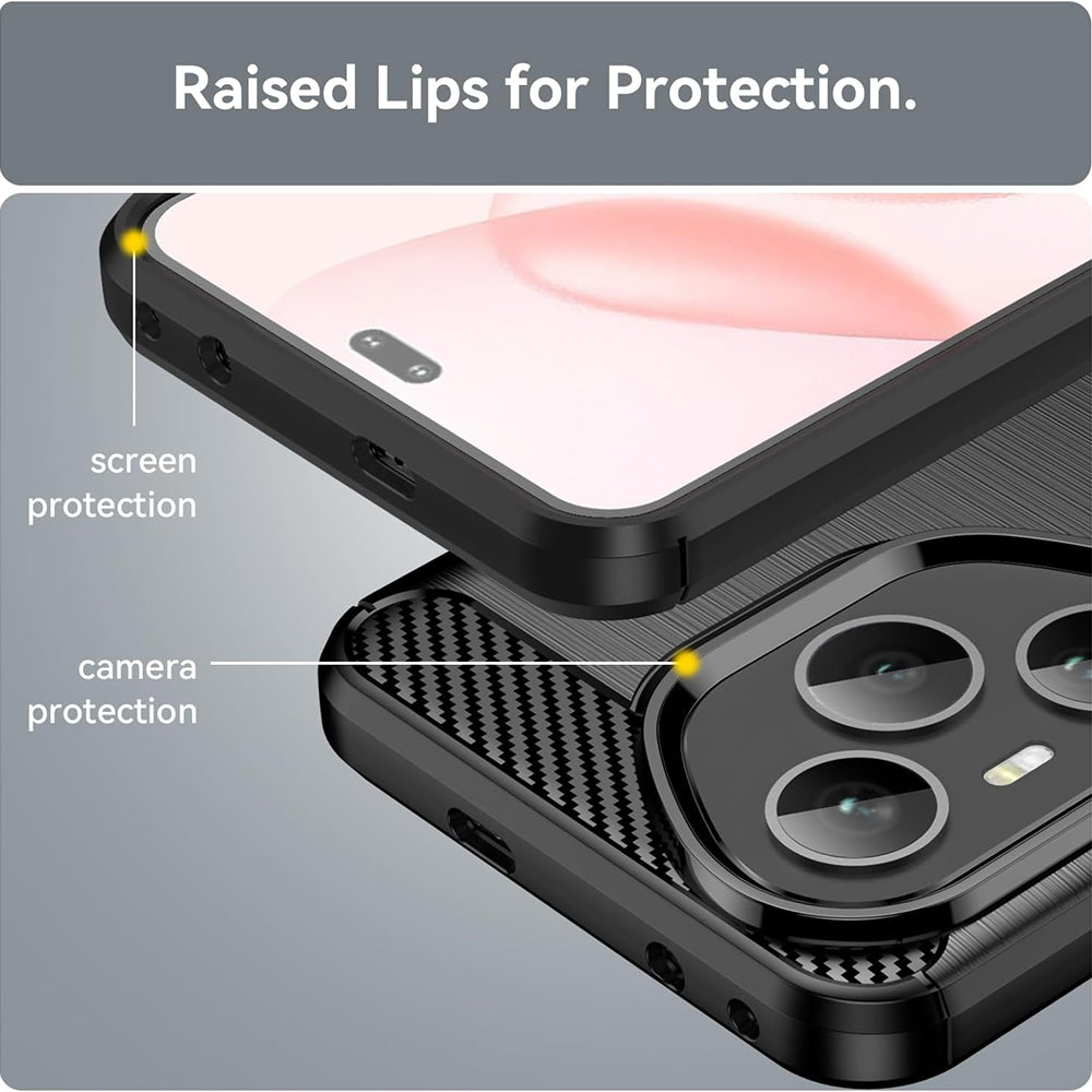 Techsuit Carbon Silicone ovitek za Honor 400 Pro – črna