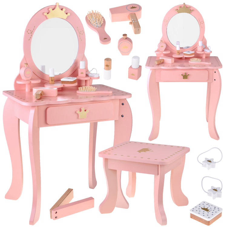 Drveni toaletni stolić pink