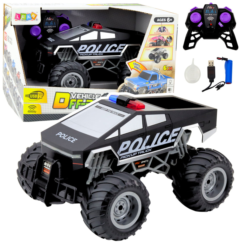 Auto na daljinsko upravljanje T-Model Police 1:16 - crni