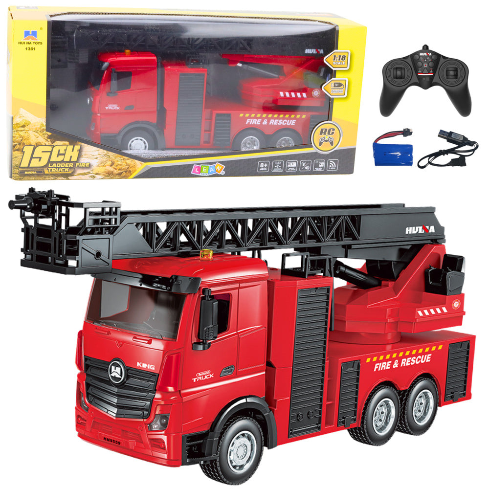 Vatrogasni kamion na daljinsko upravljanje Water Spray Huina 1:18 - crveni