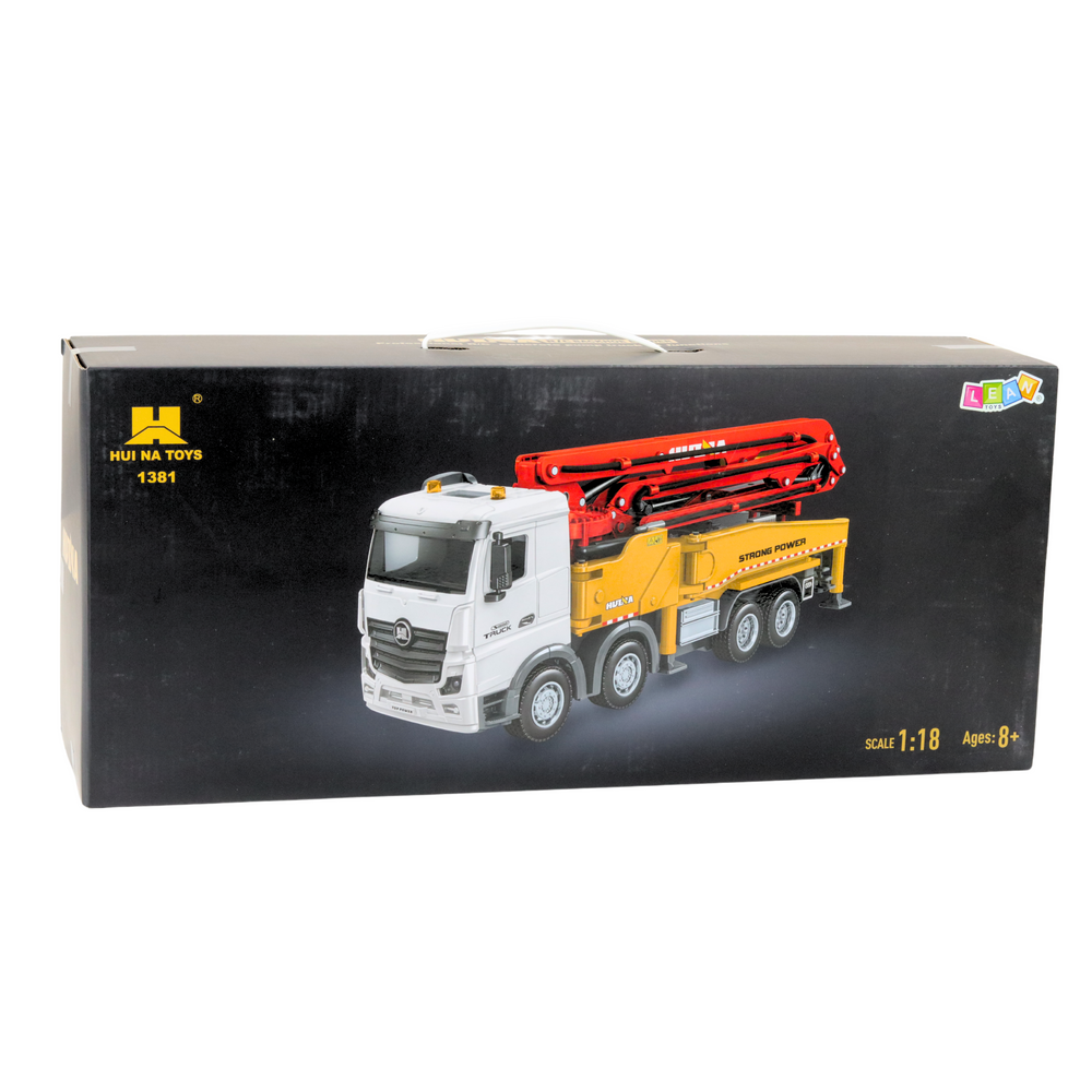Kamion s pumpom za beton na daljinsko upravljanje Huina 1:18 - sivi