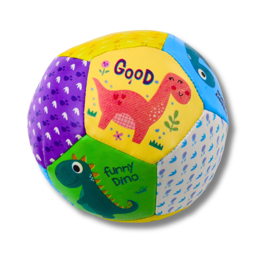 Set od tri mekane lopte s motivom veselog dinosaura - 9cm