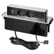Orno Produžni kabel sa 2 x Schuko,2 x USB utičnice,HDMI,ugradbena - OR-GM-9016(GS)/B-G