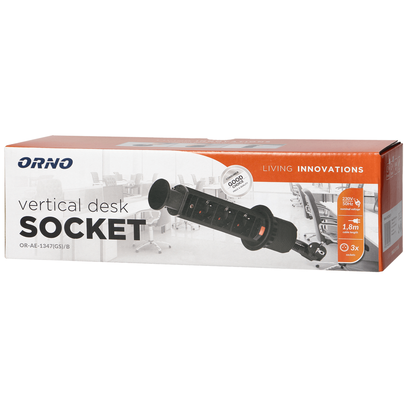 Orno Podaljšek s 3 x Schuko vtičnicami, vgradni - OR-AE-1347(GS)/B