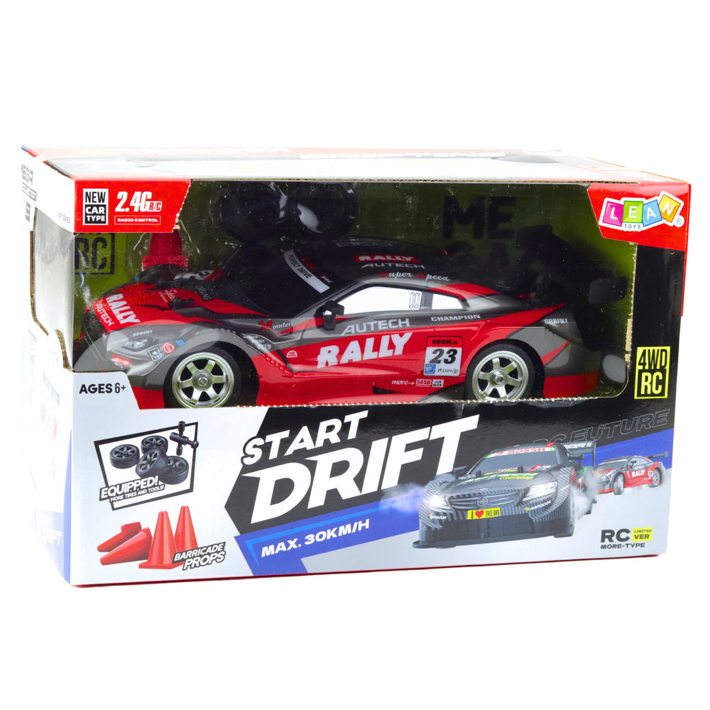 Auto na daljinsko upravljanje Start Drift sa promjenjivim kotačima 30km/h 1:16 - crveno/crni