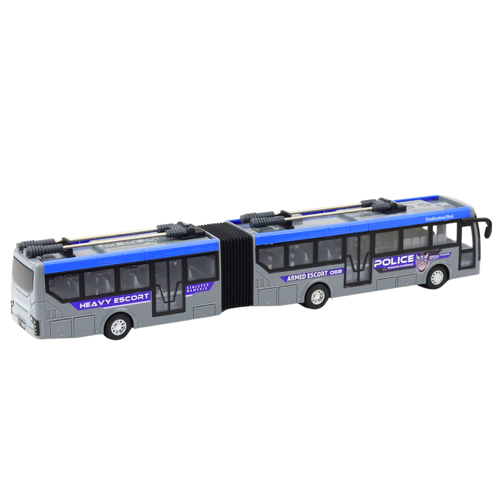 Zglobni policijski autobus na dalljinsko upravljanje 1:32 - sivo/plavi