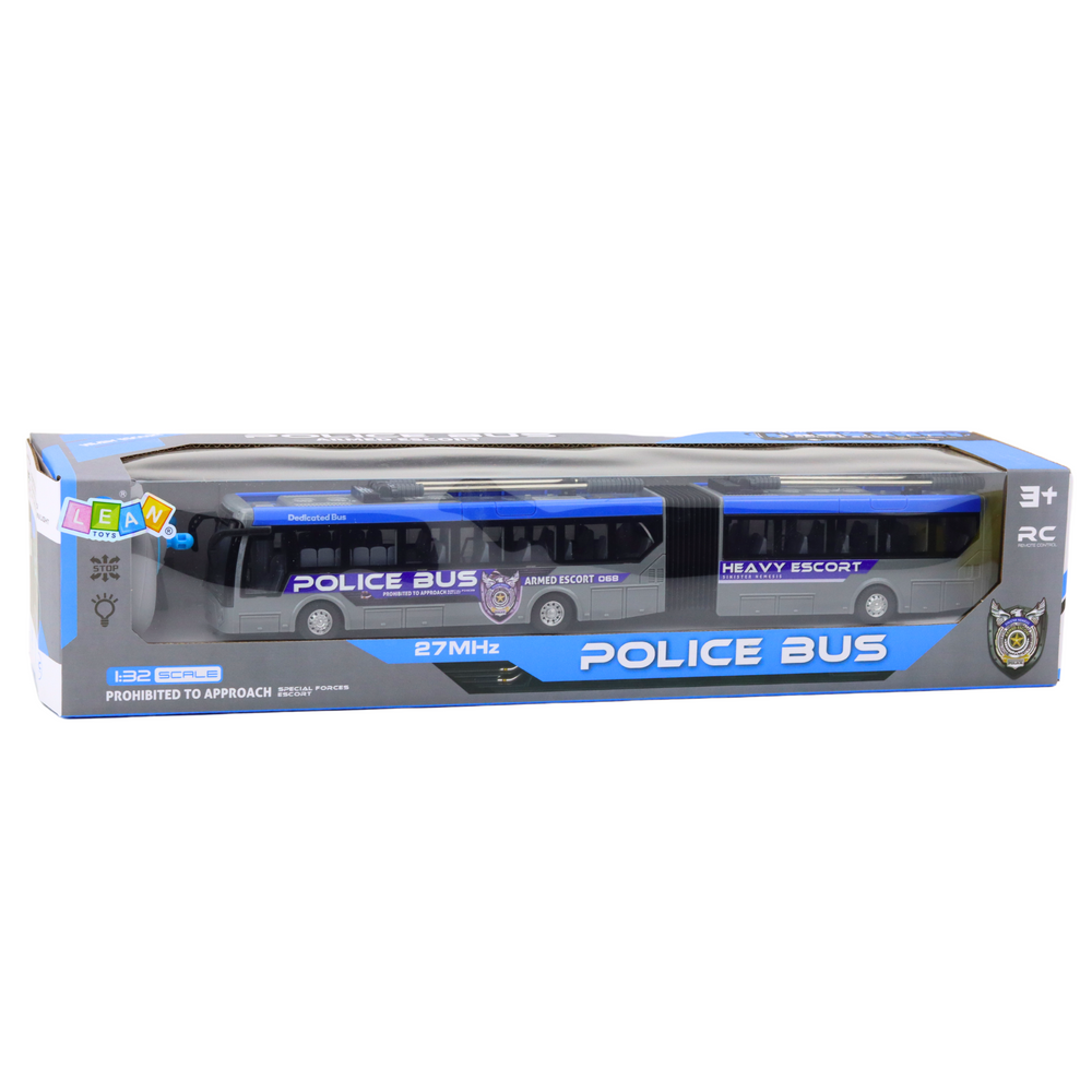 Zglobni policijski autobus na dalljinsko upravljanje 1:32 - sivo/plavi