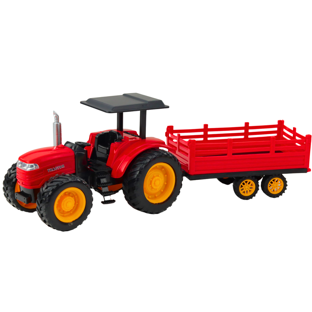 Traktor s prikolicom na daljinsko upravljanje - 48 cm - crveni