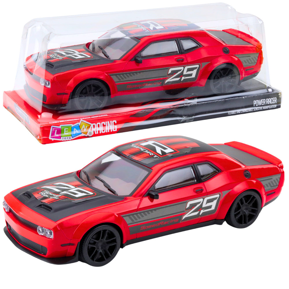 Sportski auto za igru s pogonom na stražnje kotače Glossy - 28 cm - crveni