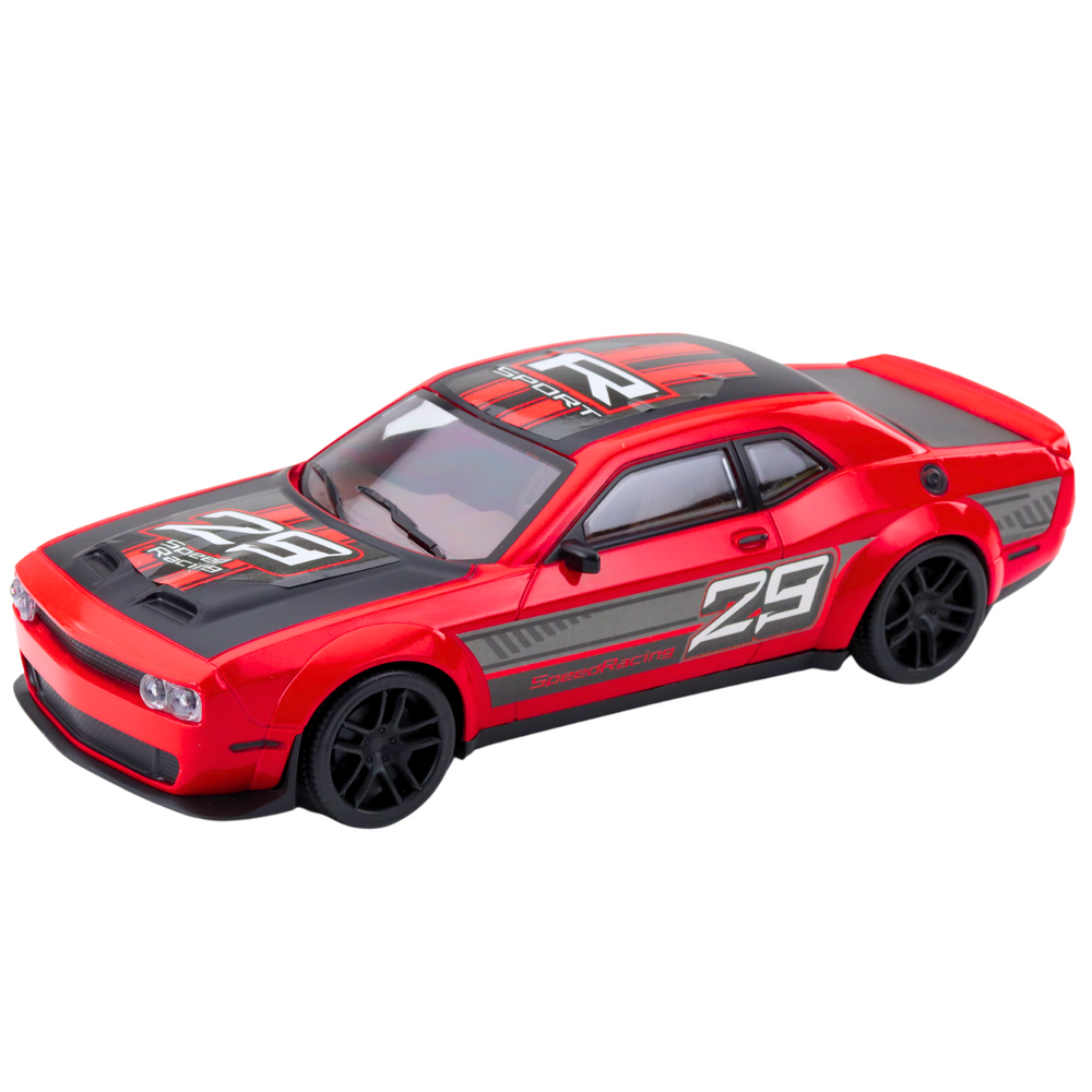 Sportski auto za igru s pogonom na stražnje kotače Glossy - 28 cm - crveni