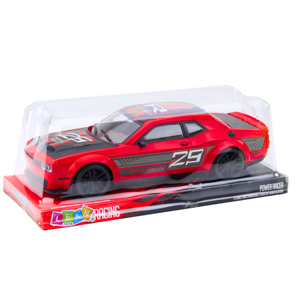 Sportski auto za igru s pogonom na stražnje kotače Glossy - 28 cm - crveni