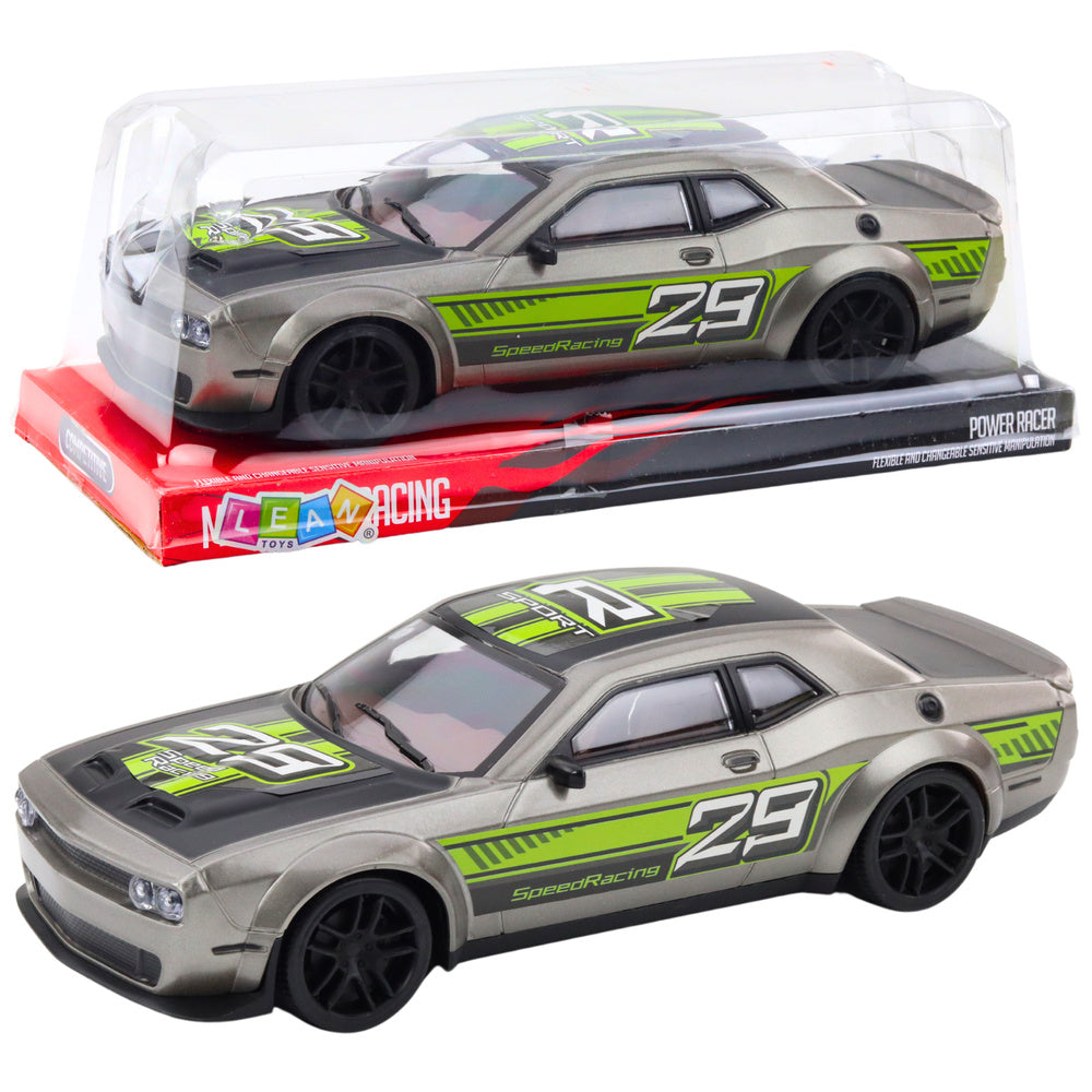 Sportski auto za igru s pogonom na stražnje kotače Glossy - 28 cm - srebrno/zeleni