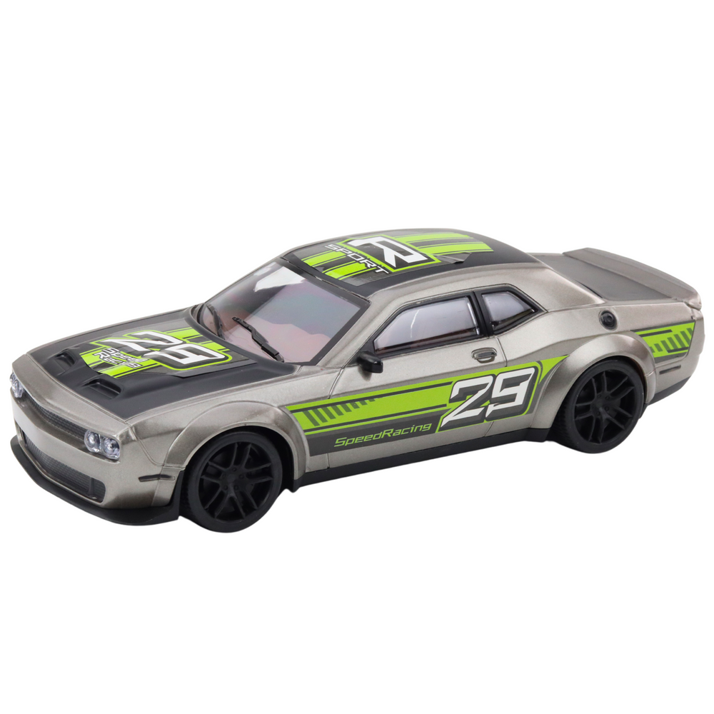 Sportski auto za igru s pogonom na stražnje kotače Glossy - 28 cm - srebrno/zeleni