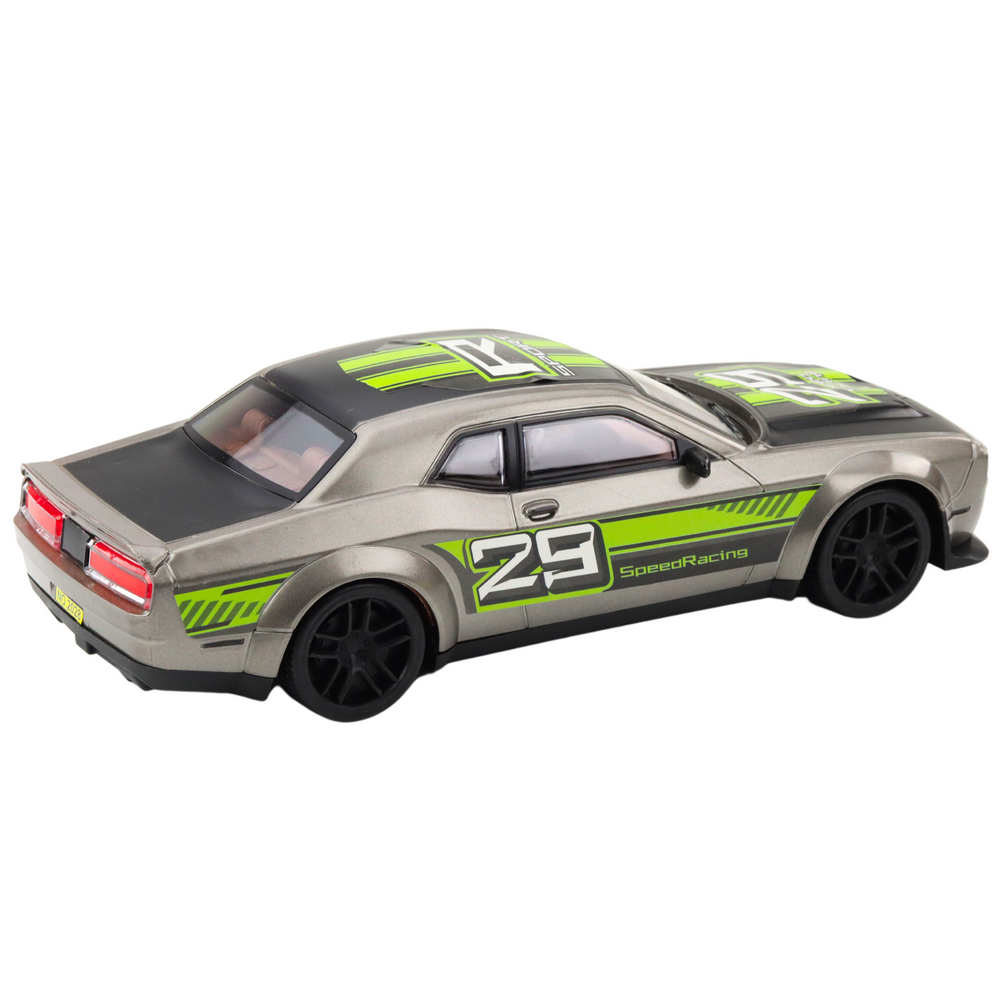 Sportski auto za igru s pogonom na stražnje kotače Glossy - 28 cm - srebrno/zeleni