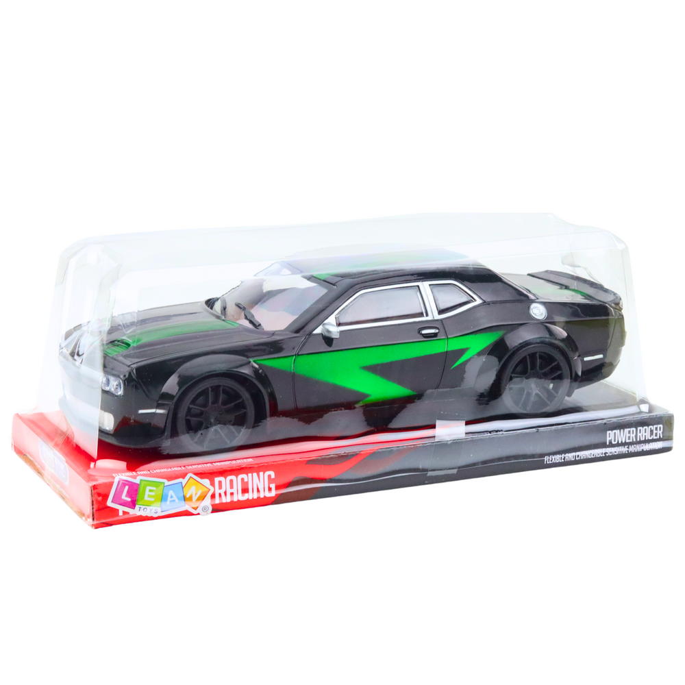 Sportski auto za igru s pogonom na stražnje kotače Glossy - 28 cm - crno/zeleni