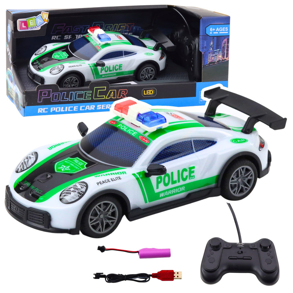 Auto na daljinsko upravljanje Drift Police sa svjetlima 1:22-  zeleno/bijeli
