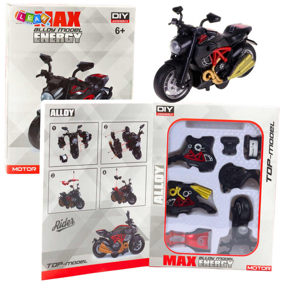 Metalni motor za sastavljanje 1:14 DIY - crveno/zlatnii