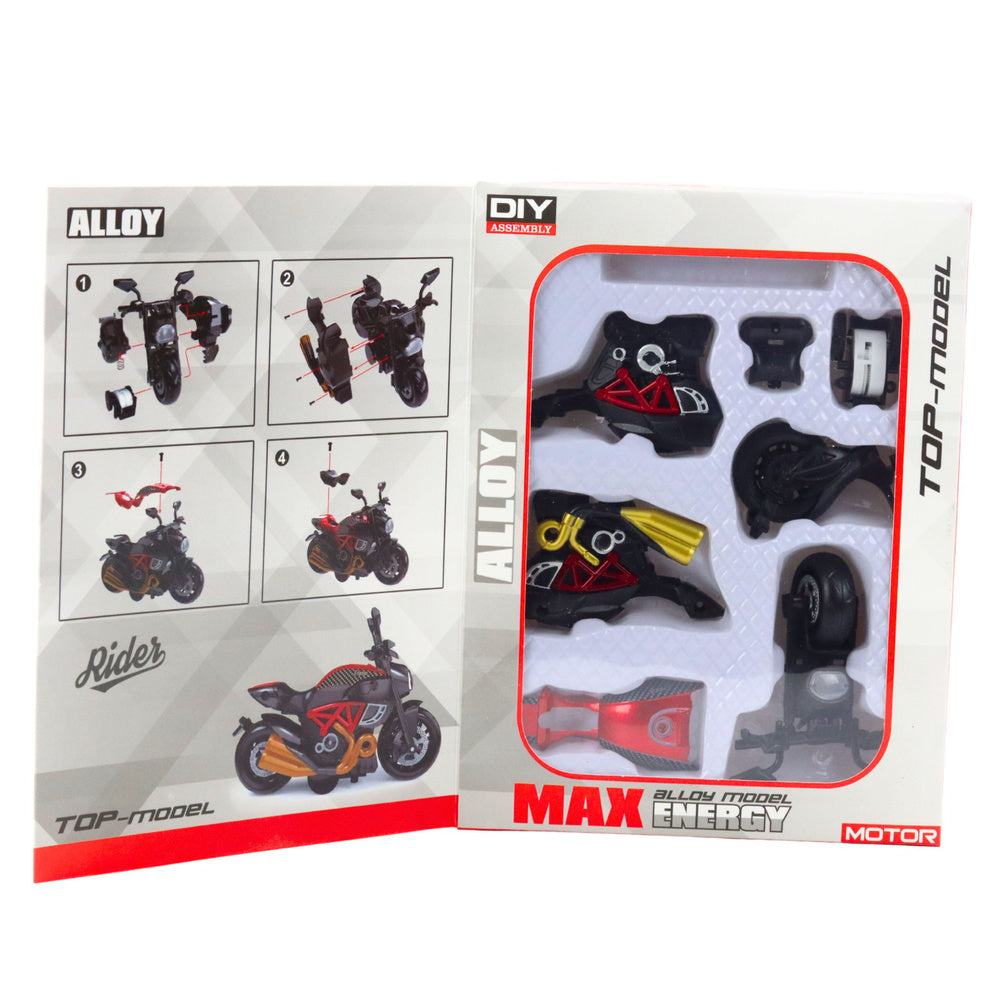 Metalni motor za sastavljanje 1:14 DIY - crveno/zlatnii