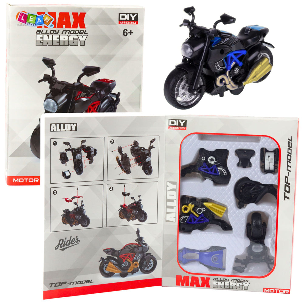 Metalni motor za sastavljanje 1:14 DIY - plavi