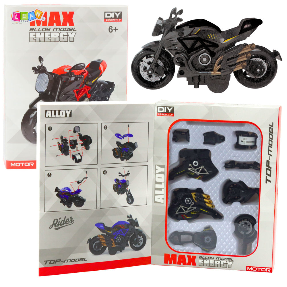 Metalni motor za sastavljanje 1:14 DIY - crno/zlatni