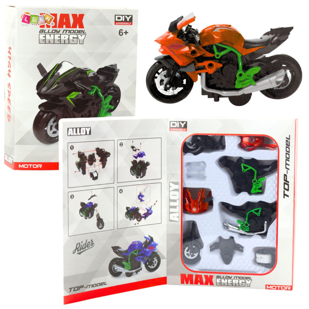 Metalni motor za sastavljanje 1:14 DIY - narančasto/zeleni