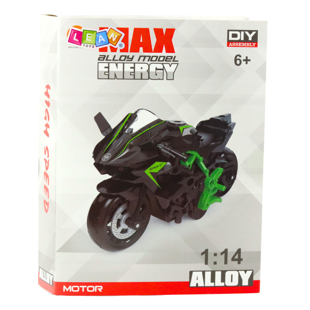 Metalni motor za sastavljanje 1:14 DIY - zeleno/crni