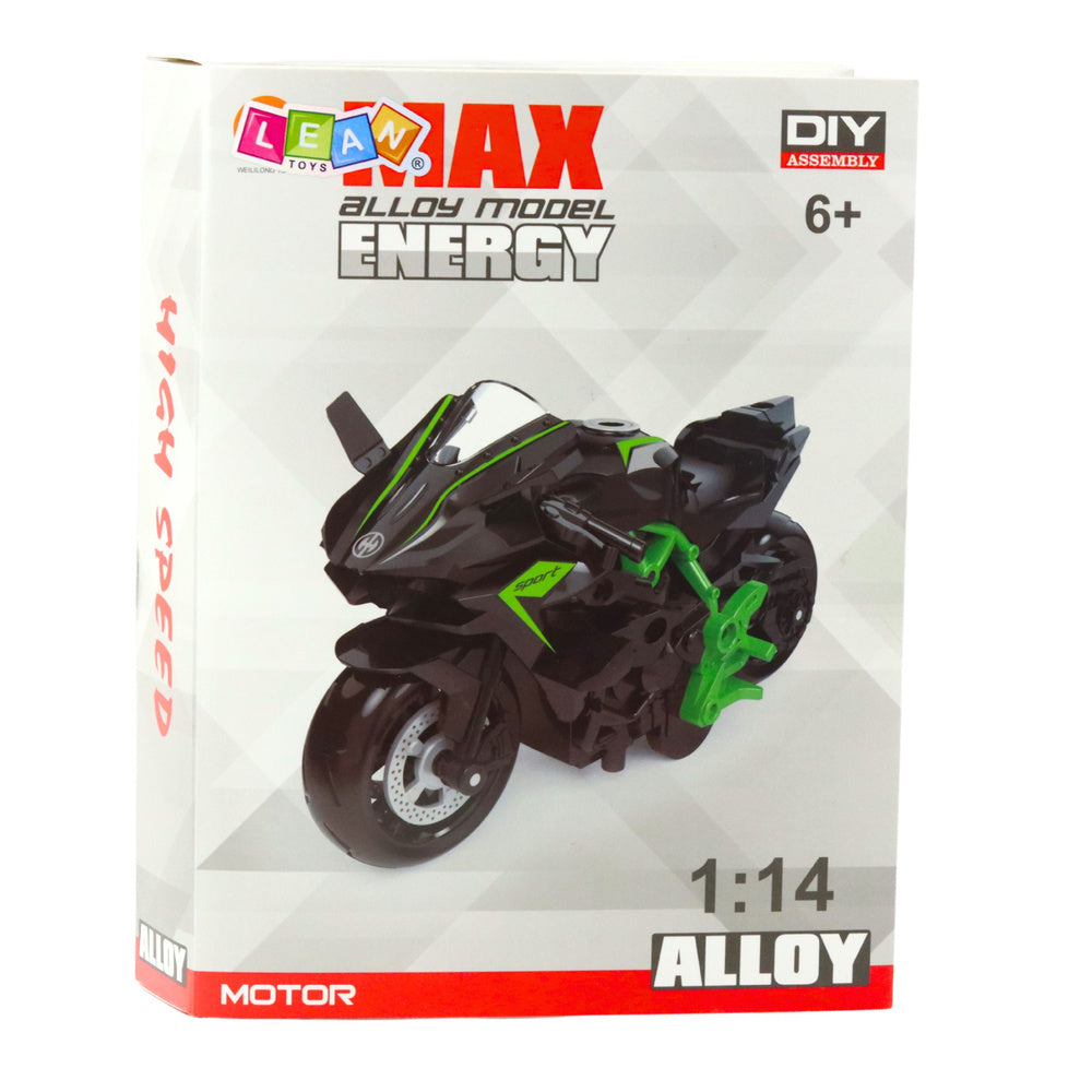 Metalni motor za sastavljanje 1:14 DIY - zeleno/plavi