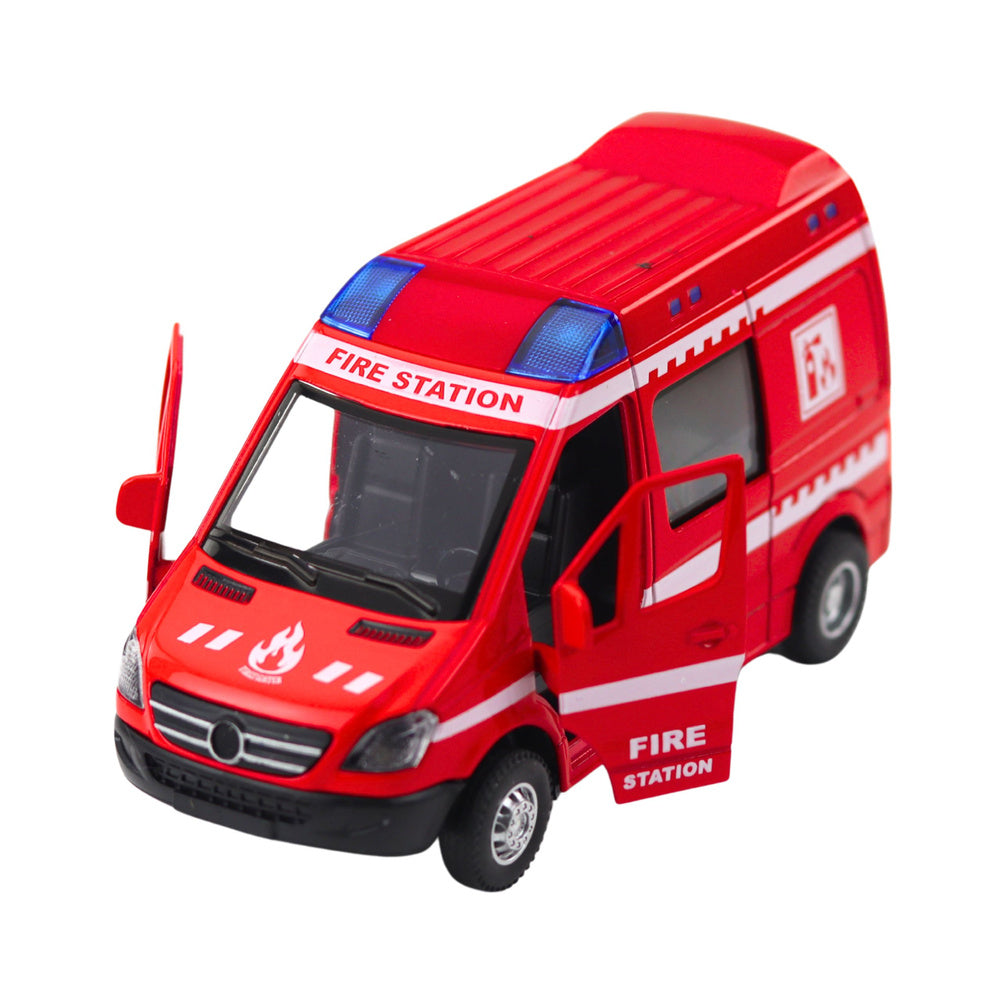 Metalni vatrogasni kombi za igru 1:32 - crveni