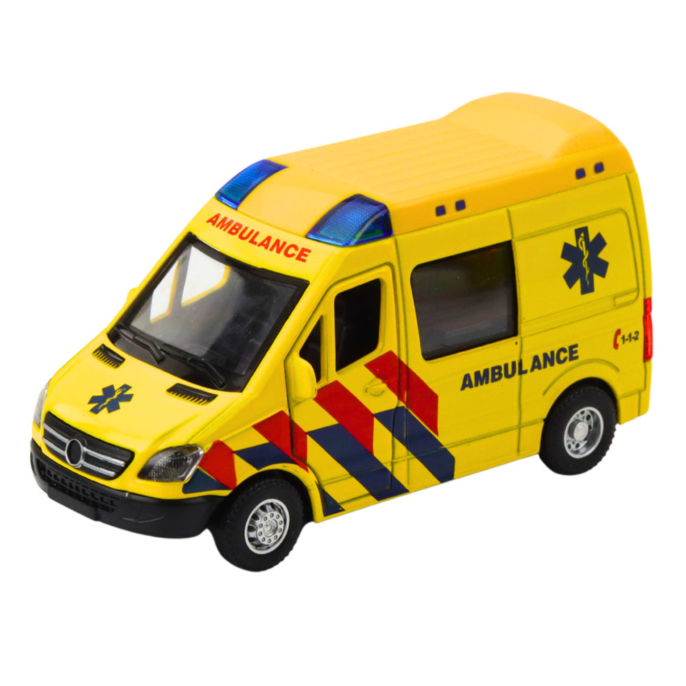 Metalni kombi hitne pomoći  za igru 1:32 - žuti