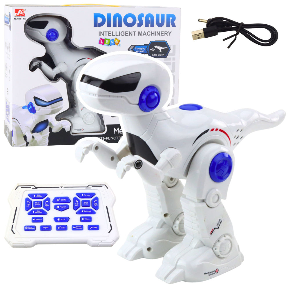Inteligentni dinosaur na daljinsko upravljanje Tyrannosaurus Rex - bijelo/plavi