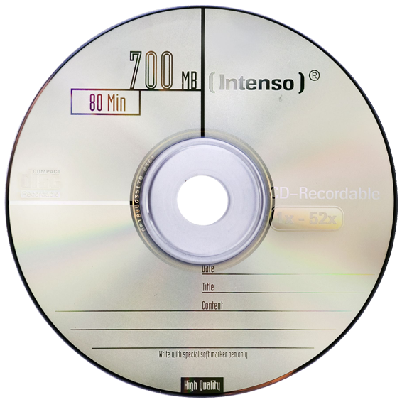 (Intenso) CD-R 700MB (80 min.) pak. 25 kosov Cake Box - CD-R700MB/25Cake