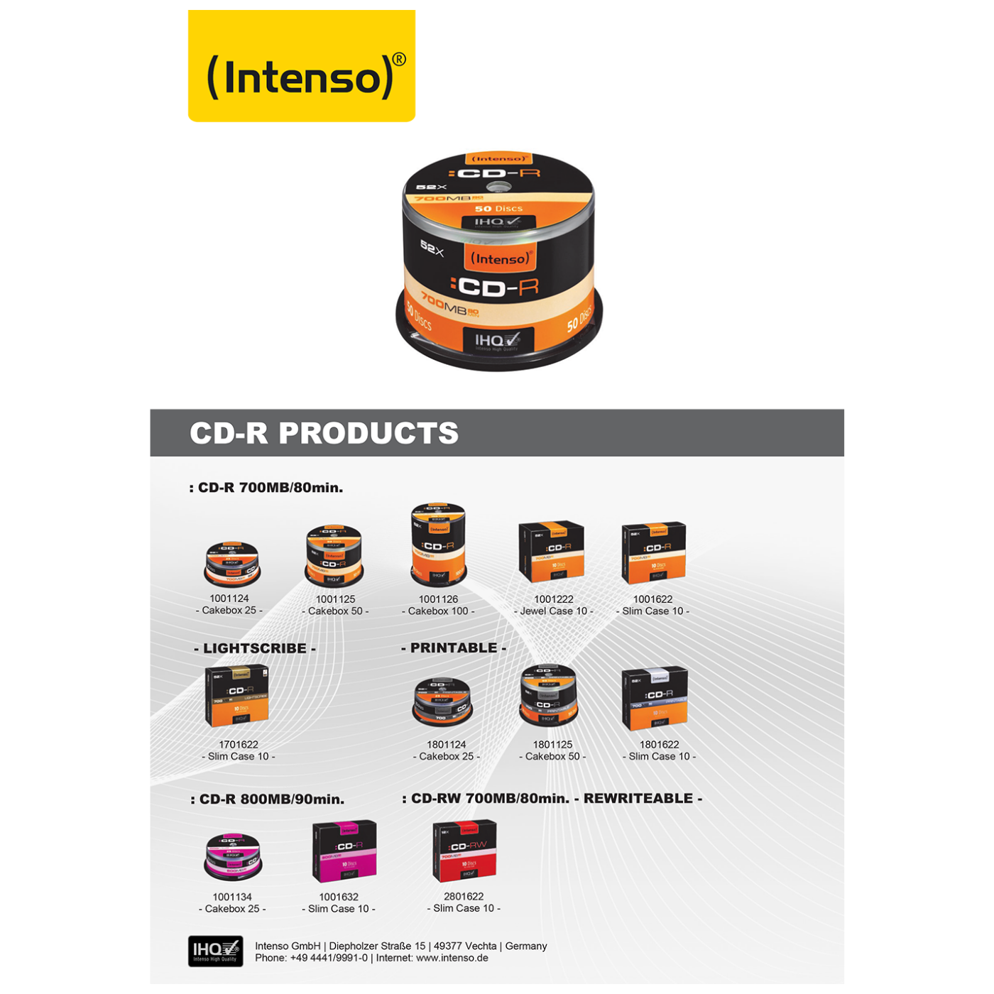 (Intenso) CD-R 700MB (80 min.) pak. 25 kosov Cake Box - CD-R700MB/25Cake