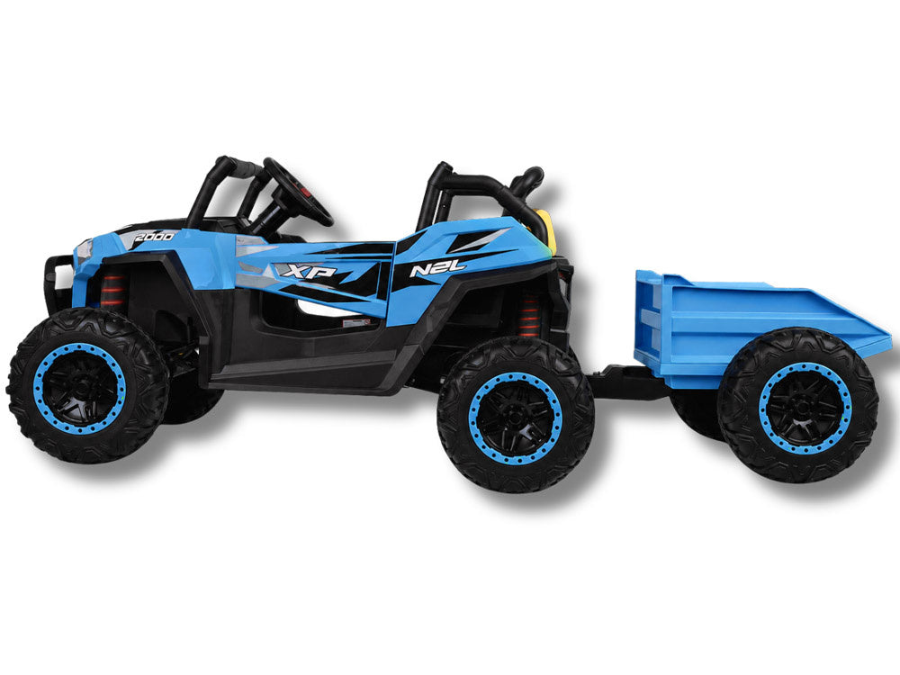 Buggy dvosjed 4×4 s prikolicom – plavi